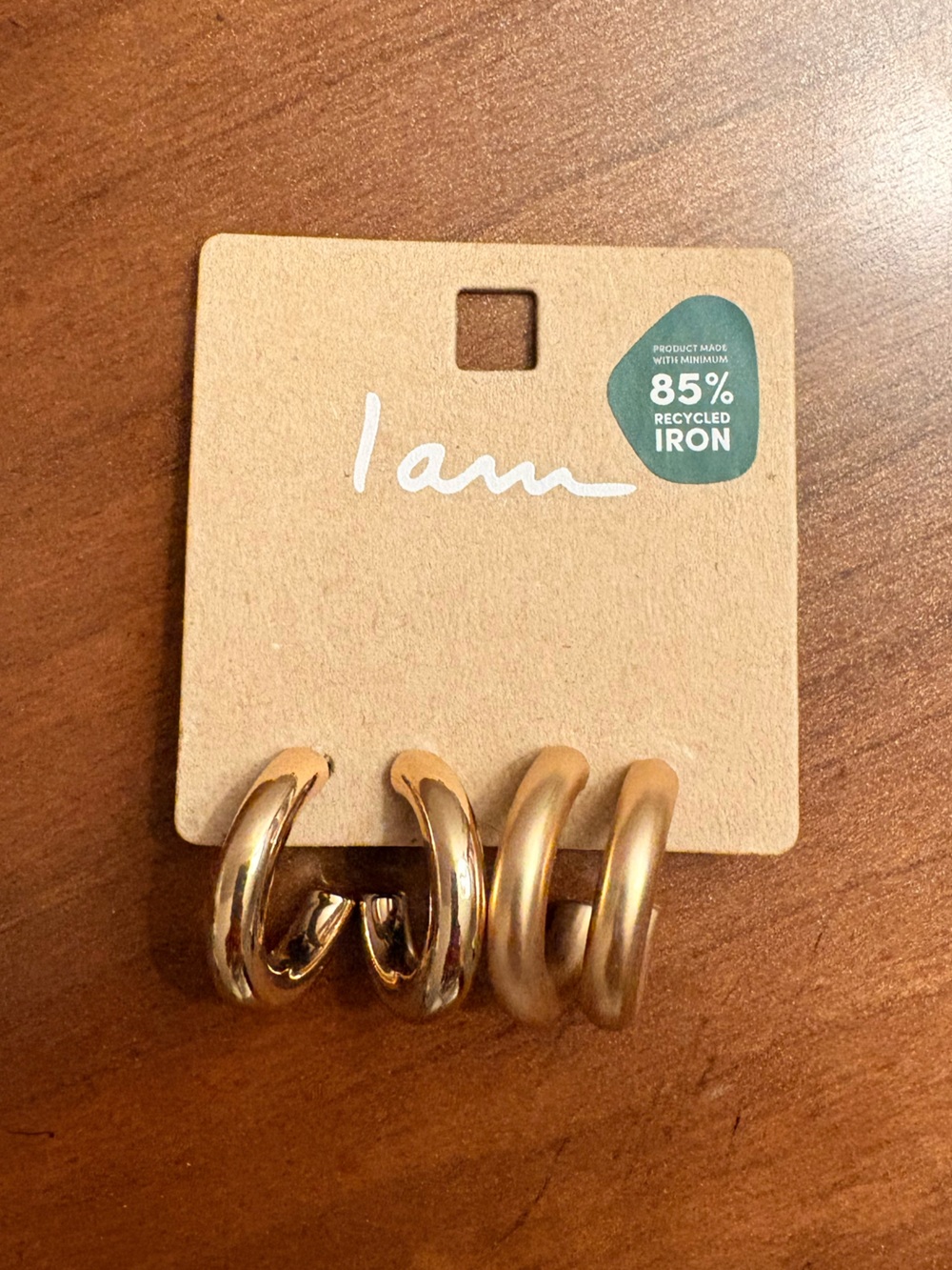 2 for $10 I AM Gold Hoop Earring Set - Chunky Gold Hoops